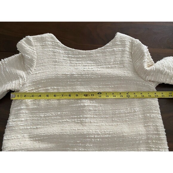 Ba&sh Lady Dress Cotton Elegant Cream Textured Tweed Dress XL Quiet Lux Formal - Picture 4 of 11